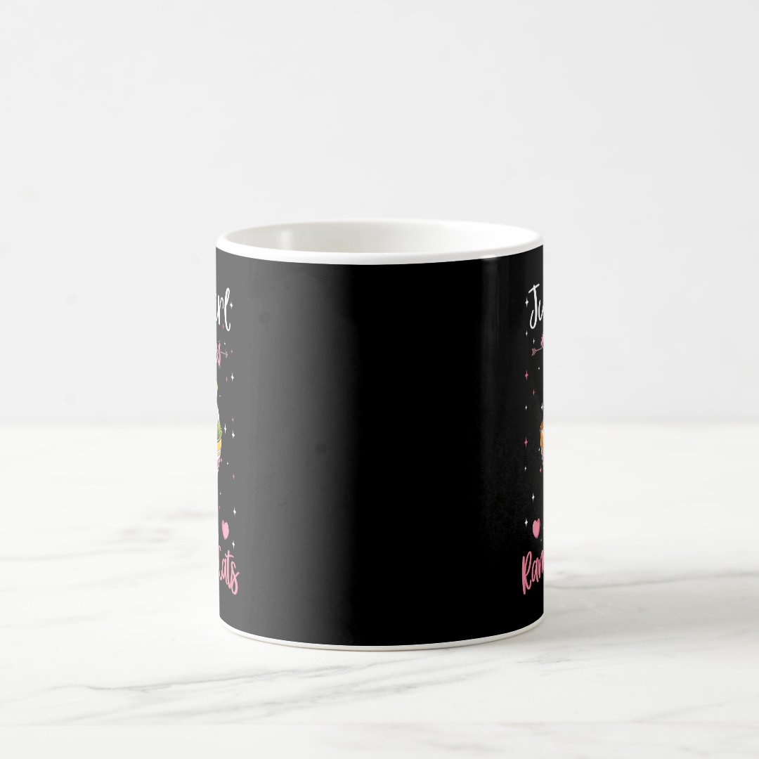 Just A Girl Who Loves Anime Ramen And Cats Kawaii  Coffee Mug Anime Kupa Bardak Modern Anime Baskılı Kupa
