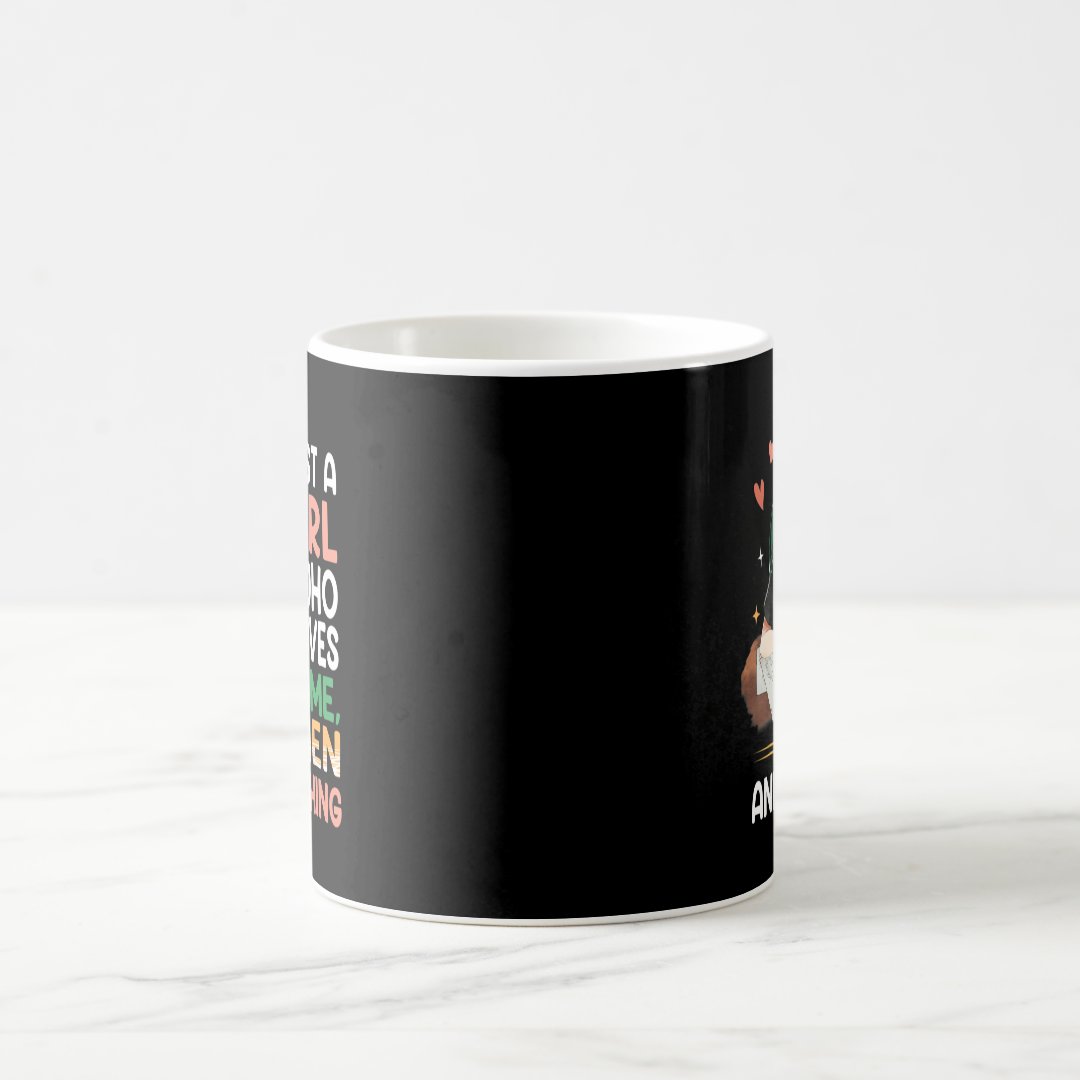 Just A Girl Who Loves Anime Ramen And Sketching Ja Coffee Mug Anime Kupa Bardak Modern Anime Baskılı Kupa