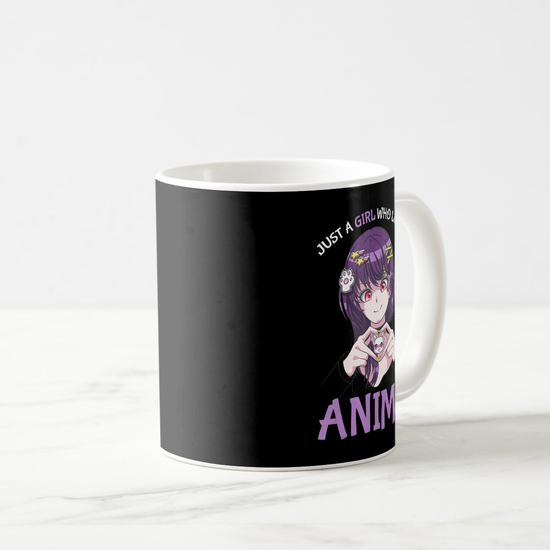 Just A Girl Who Loves Anime Teenage Girls Merch St Coffee Mug Anime Kupa Bardak Modern Anime Baskılı Kupa