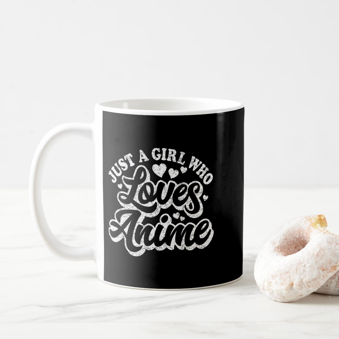 Just A Girl Who Loves Anime Women Japanese Cute Ka Coffee Mug Anime Kupa Bardak Modern Anime Baskılı Kupa