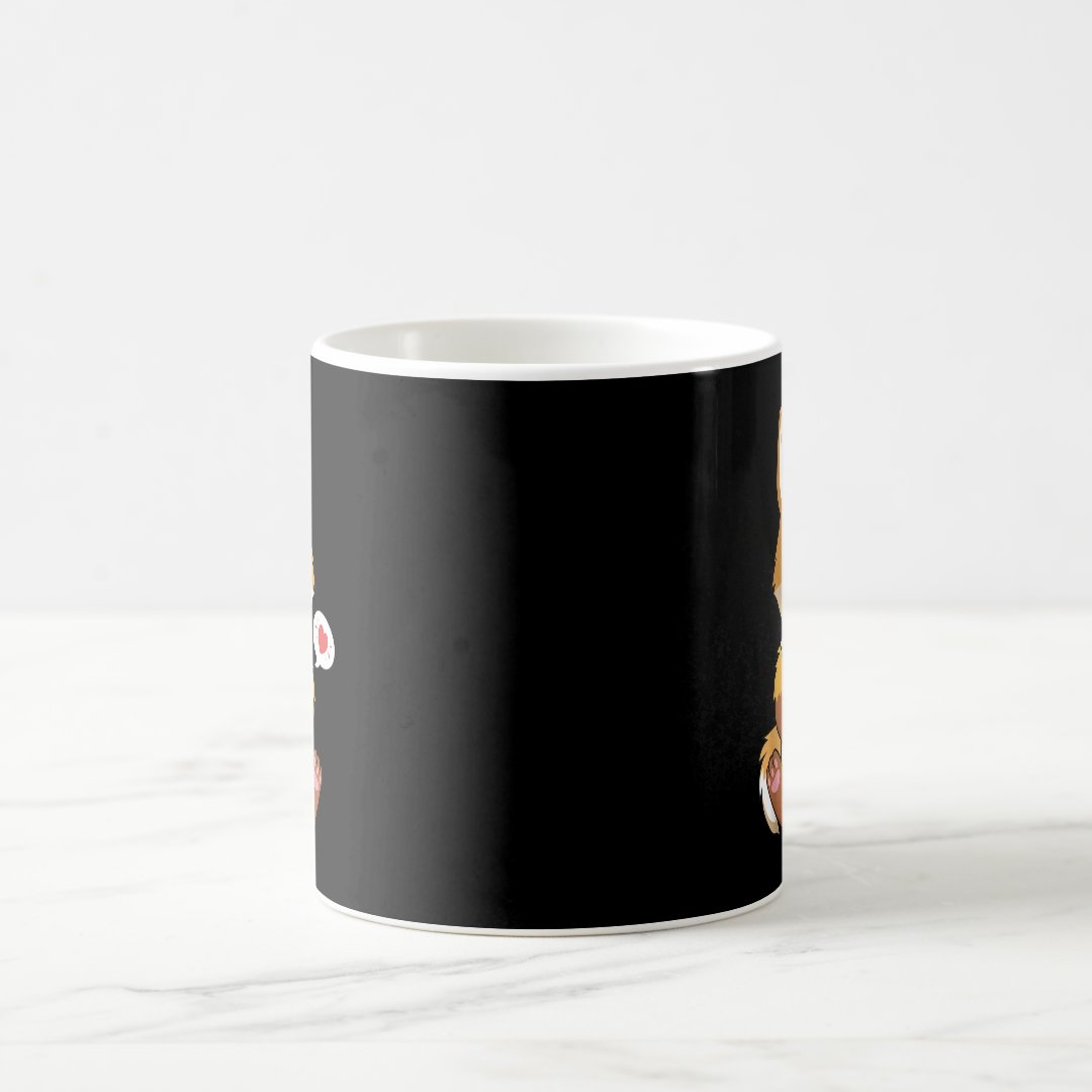 Kawaii Anime Fox Drinking Boba Bubble Tea Lover  Coffee Mug Anime Kupa Bardak Modern Anime Baskılı Kupa