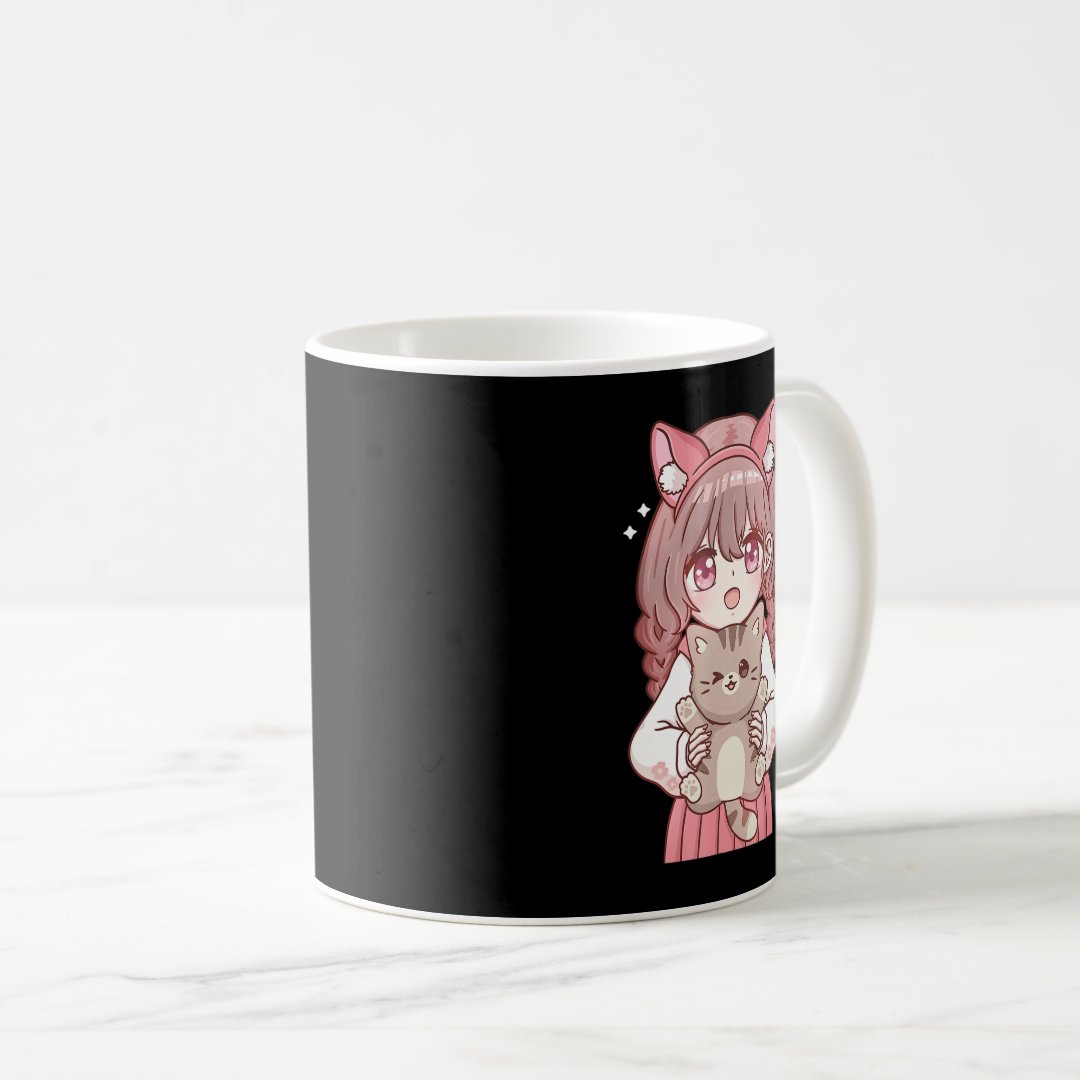 Kawaii Anime Kawaii Cat Lover Otaku  Coffee Mug Anime Kupa Bardak Modern Anime Baskılı Kupa