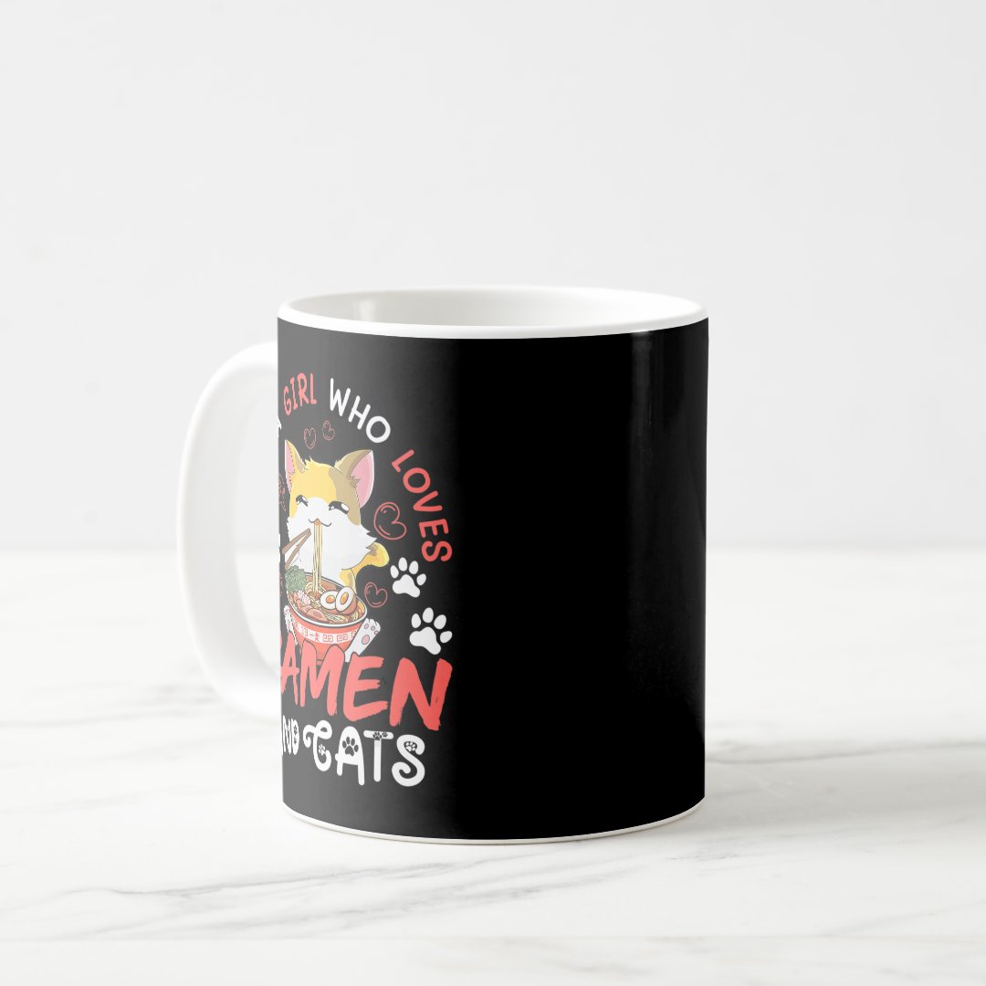 Kawaii Anime Ramen Cat Japanese Food Girls Officia Coffee Mug Anime Kupa Bardak Modern Anime Baskılı Kupa