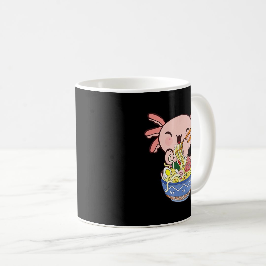 Kawaii Axolotl Ramen Noodles Japanese Anime Kids T Coffee Mug Anime Kupa Bardak Modern Anime Baskılı Kupa