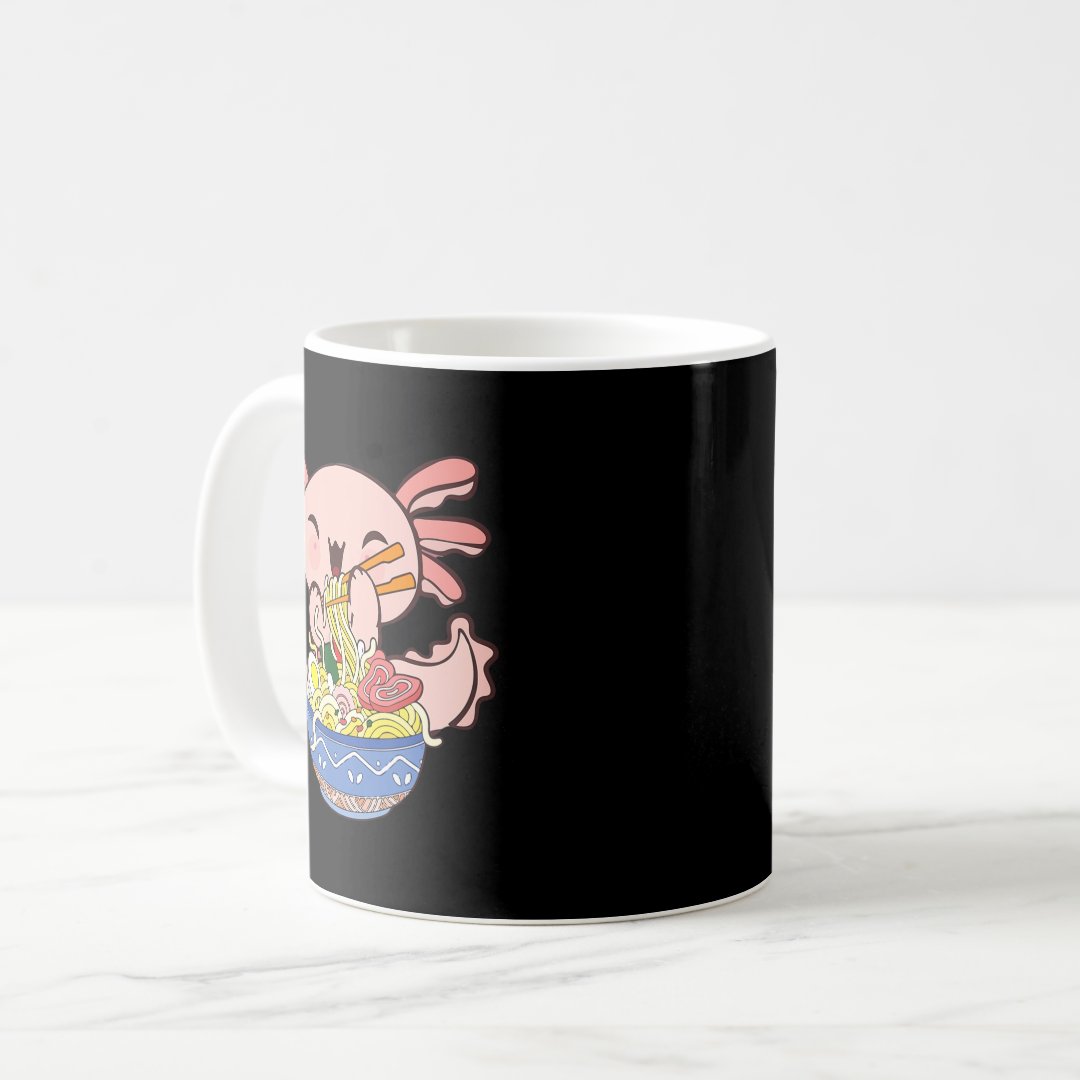 Kawaii Axolotl Ramen Noodles Japanese Anime Kids T Coffee Mug Anime Kupa Bardak Modern Anime Baskılı Kupa