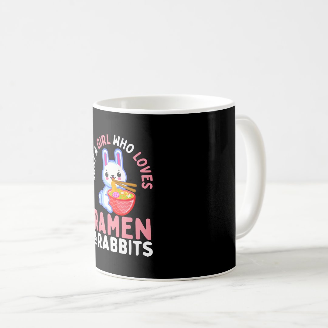 Kawaii Bunny Rabbit Ramen Noodles Japanese Anime Coffee Mug Anime Kupa Bardak Modern Anime Baskılı Kupa