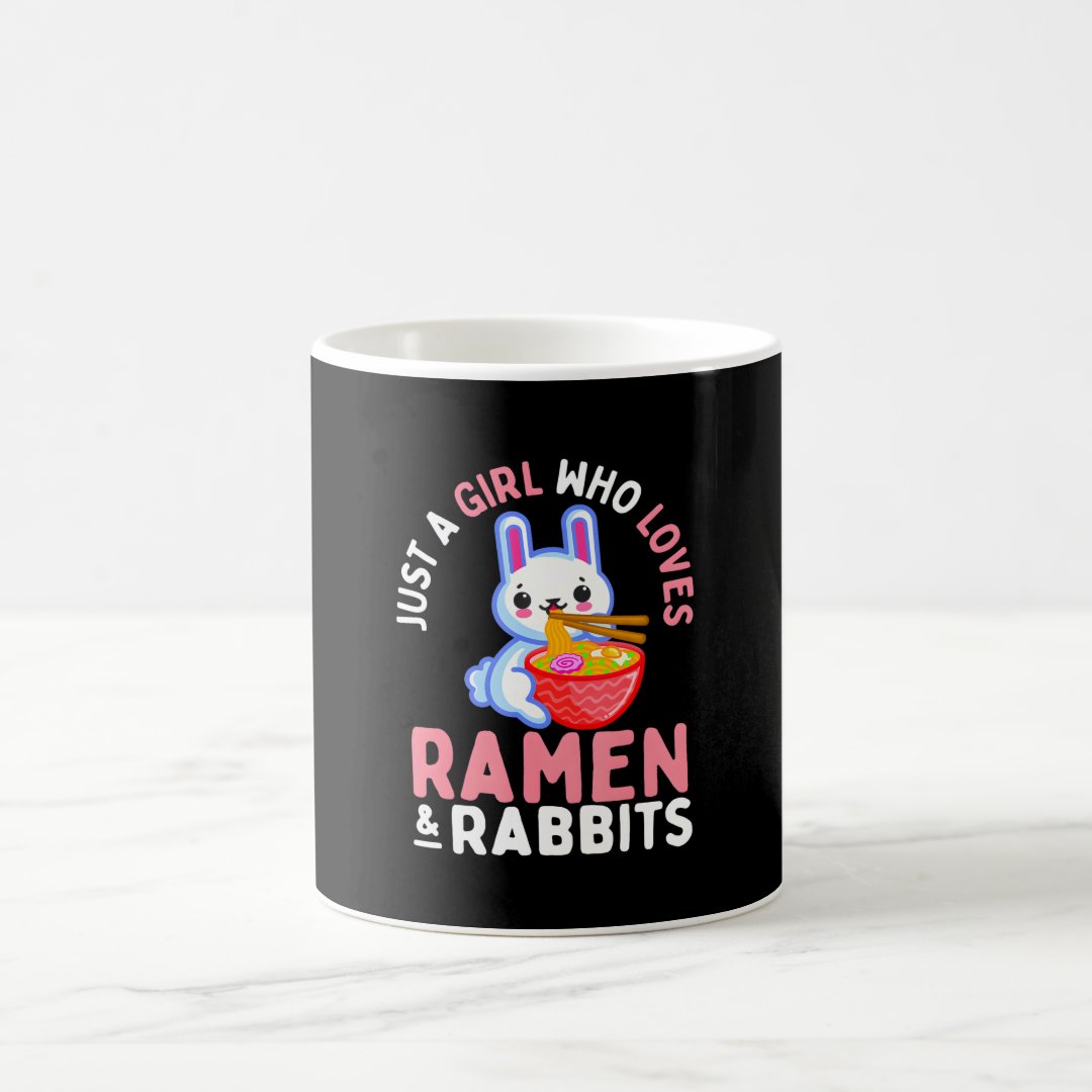 Kawaii Bunny Rabbit Ramen Noodles Japanese Anime Coffee Mug Anime Kupa Bardak Modern Anime Baskılı Kupa