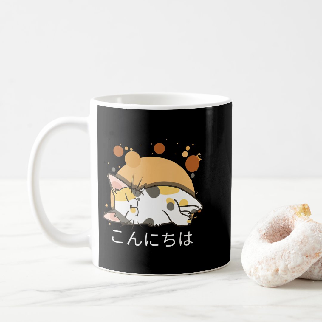 Kawaii Cat Anime Japanese Gift Girls Women Officia Coffee Mug Anime Kupa Bardak Modern Anime Baskılı Kupa