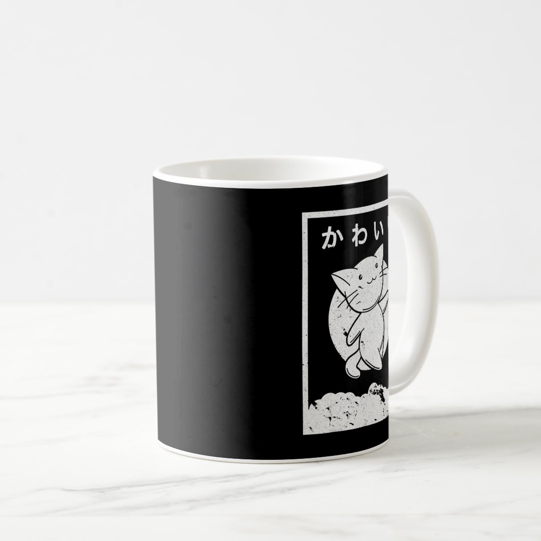 Kawaii Cat  Retro Style Anime  Coffee Mug Anime Kupa Bardak Modern Anime Baskılı Kupa