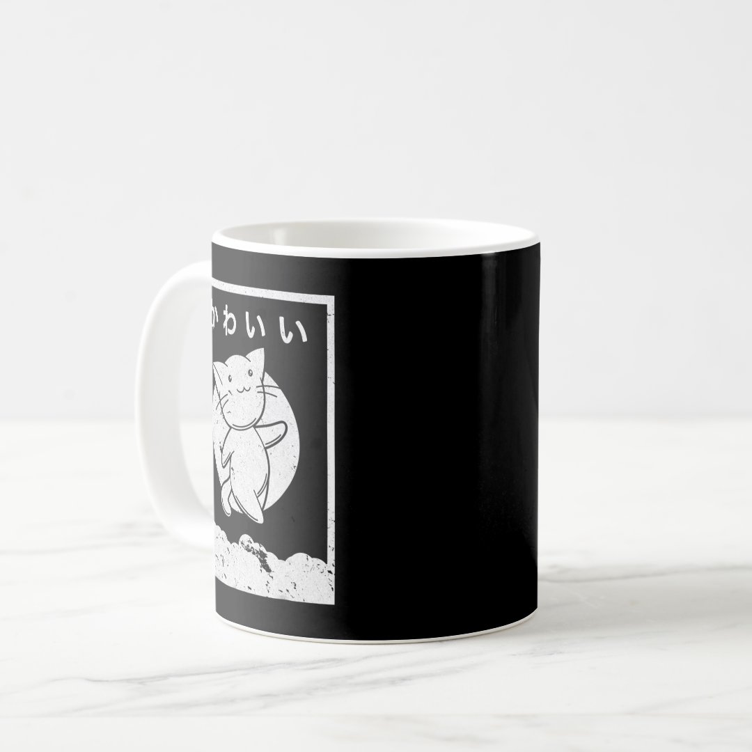 Kawaii Cat  Retro Style Anime  Coffee Mug Anime Kupa Bardak Modern Anime Baskılı Kupa