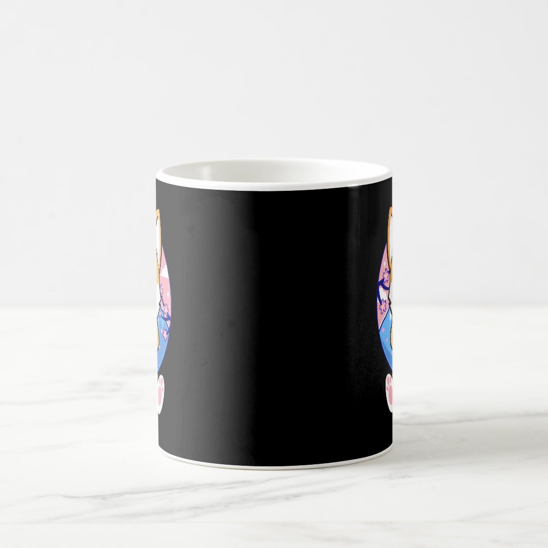 Kawaii Corgi Dog Bubble Tea Boba Anime Neko Japane Coffee Mug Anime Kupa Bardak Modern Anime Baskılı Kupa