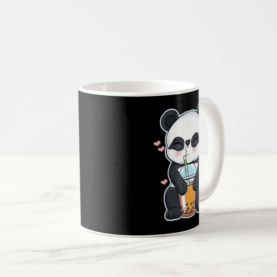 Kawaii Cute Anime Panda Boba Bubble Tea Otaku Men  Coffee Mug Anime Kupa Bardak Modern Anime Baskılı Kupa