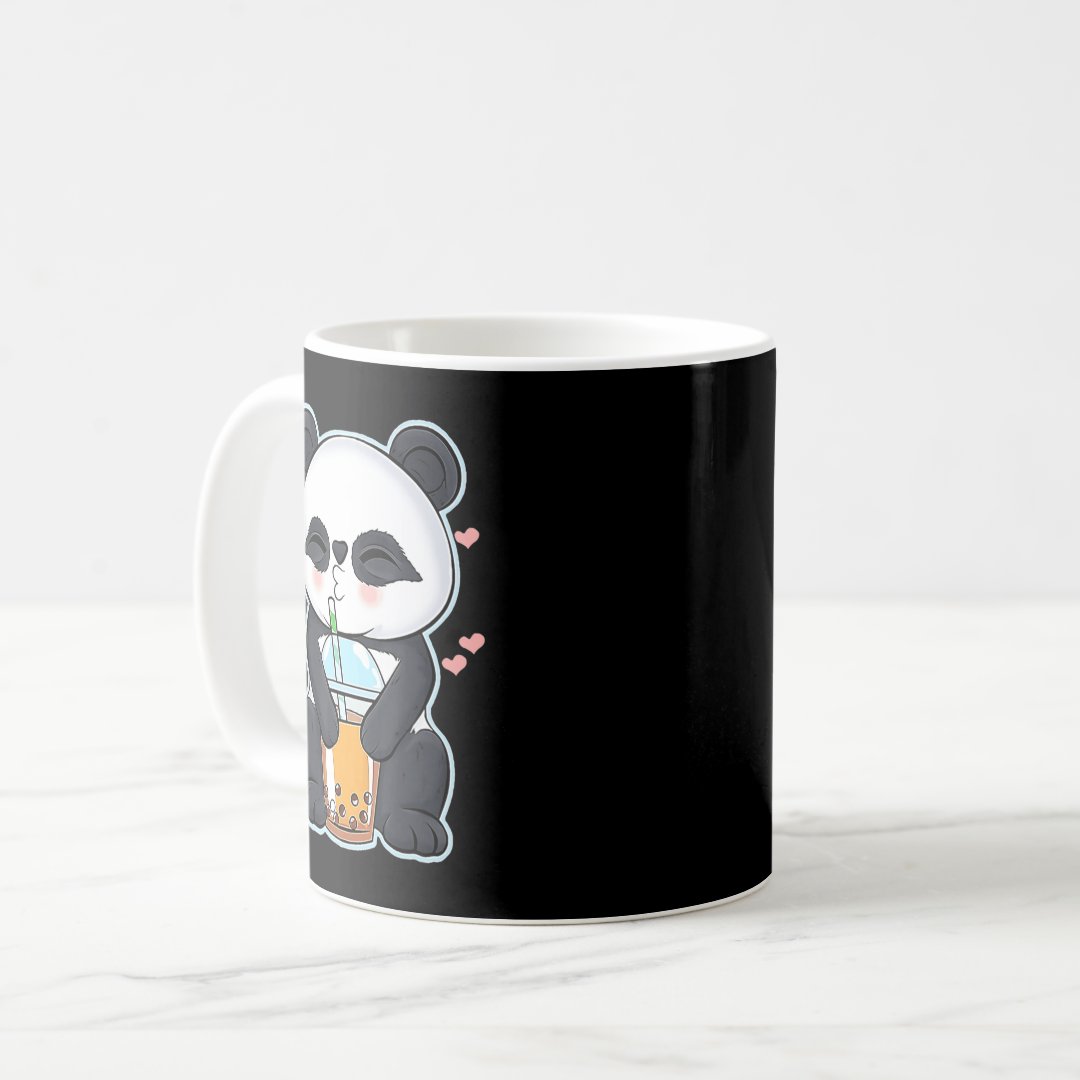 Kawaii Cute Anime Panda Boba Bubble Tea Otaku Men  Coffee Mug Anime Kupa Bardak Modern Anime Baskılı Kupa