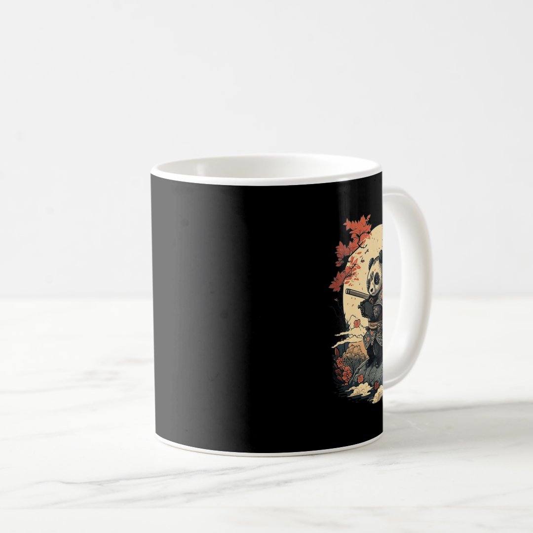 Kawaii Japanese Style Samurai Anime Panda Coffee Mug Anime Kupa Bardak Modern Anime Baskılı Kupa
