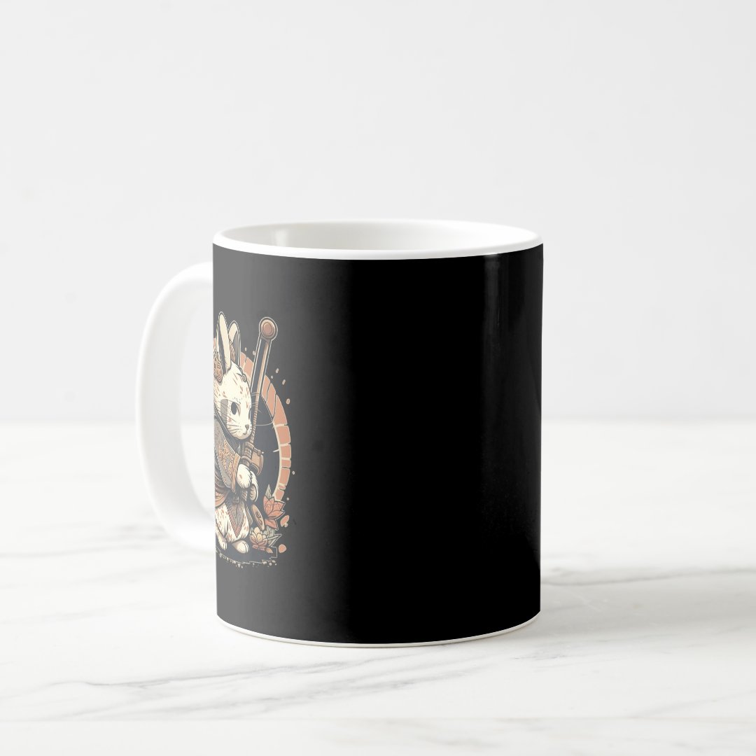 Kawaii Japanese Style Samurai Bunny Anime  Coffee Mug Anime Kupa Bardak Modern Anime Baskılı Kupa