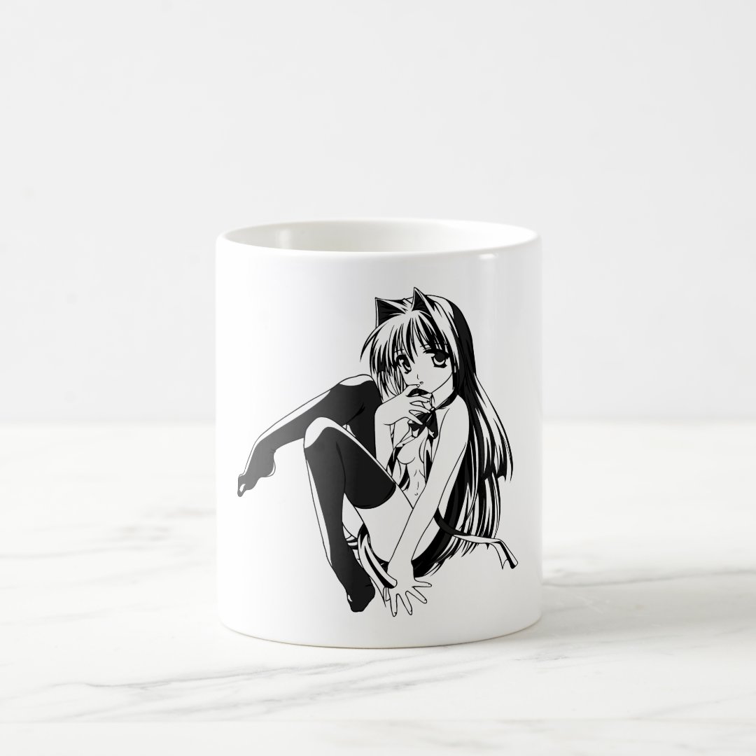 Manga, Neko Catgirl Furry Anime Loli Slave Frosted Glass Coffee Mug Anime Kupa Bardak Modern Anime Baskılı Kupa
