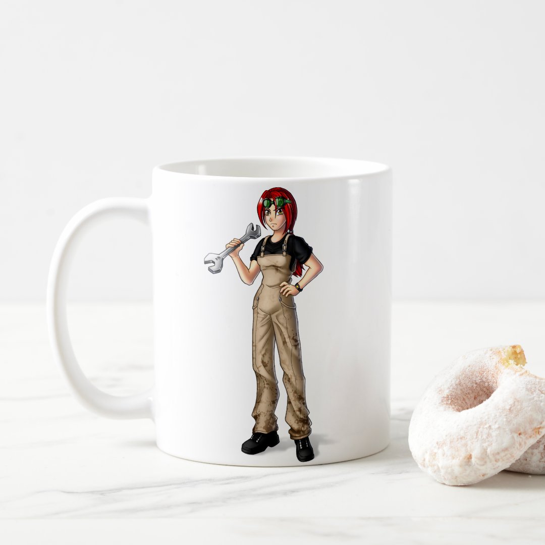 Mechanic Anime Girl Coffee Mug Anime Kupa Bardak Modern Anime Baskılı Kupa