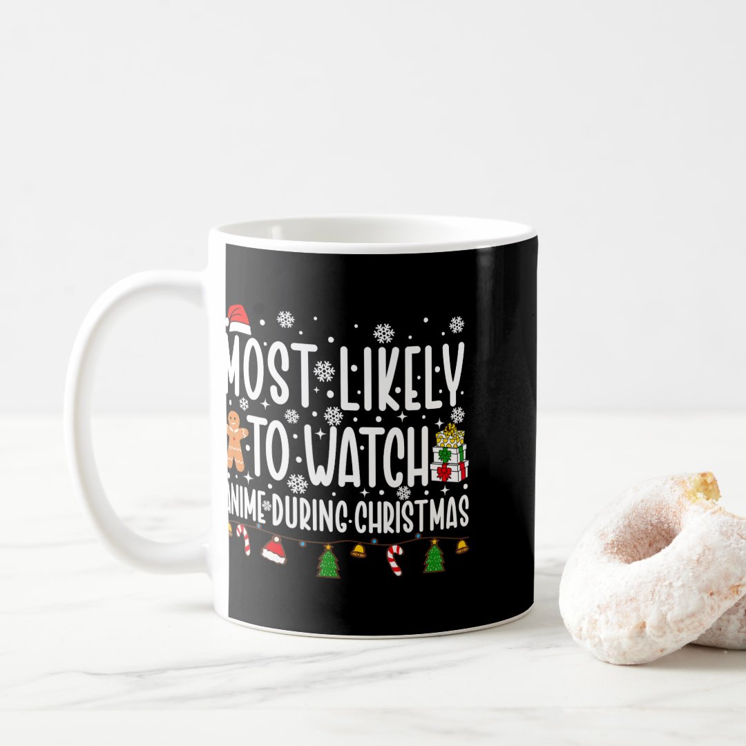 Most Likely To Watch Anime Christmas Movies Family Coffee Mug Anime Kupa Bardak Modern Anime Baskılı Kupa