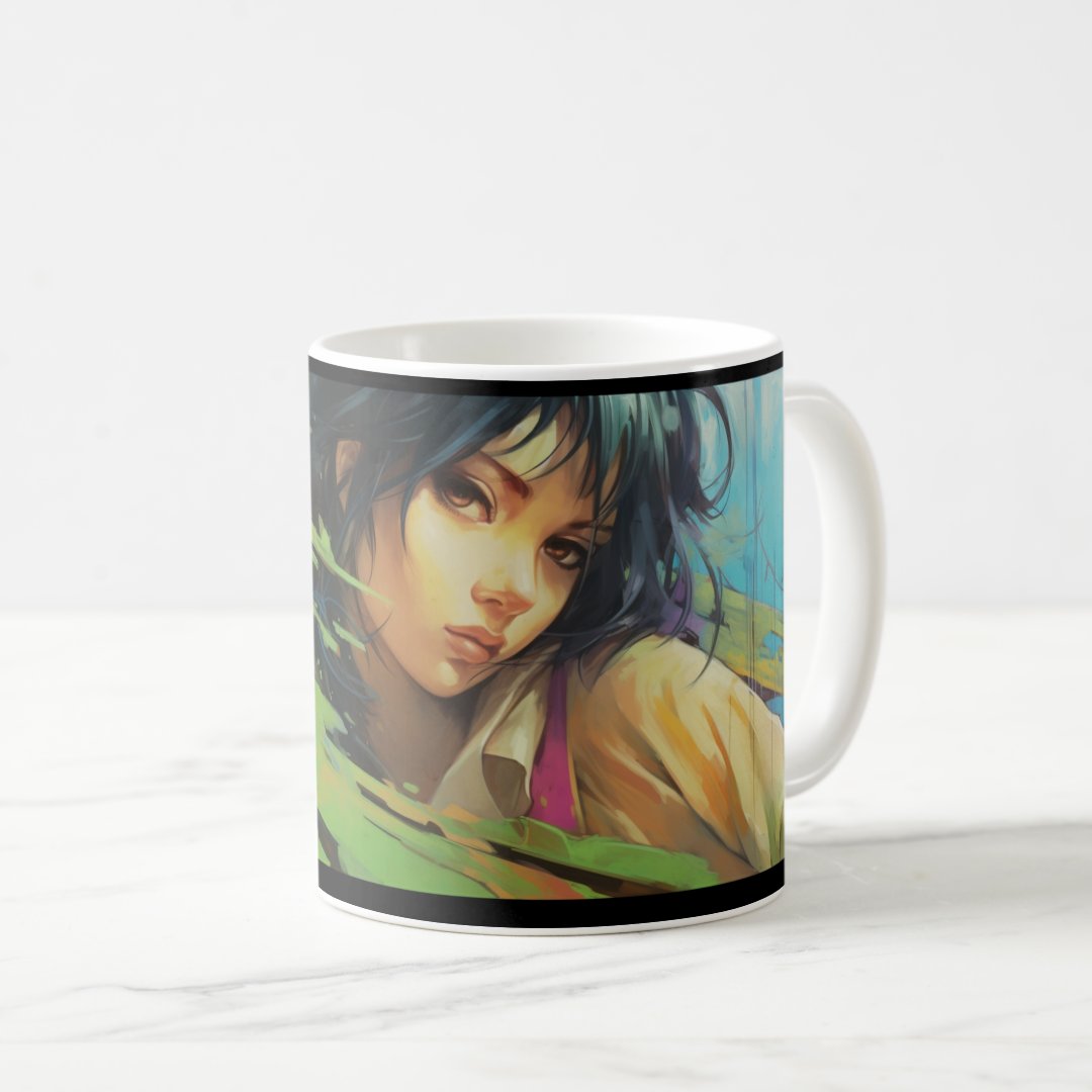 Mural 2 Anime 1 Coffee Mug Anime Kupa Bardak Modern Anime Baskılı Kupa
