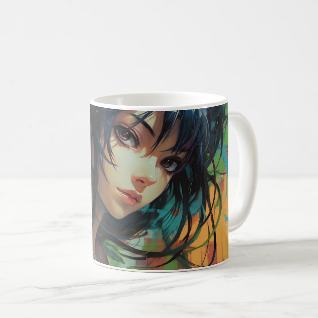 Mural 2 Anime 3 Coffee Mug Anime Kupa Bardak Modern Anime Baskılı Kupa
