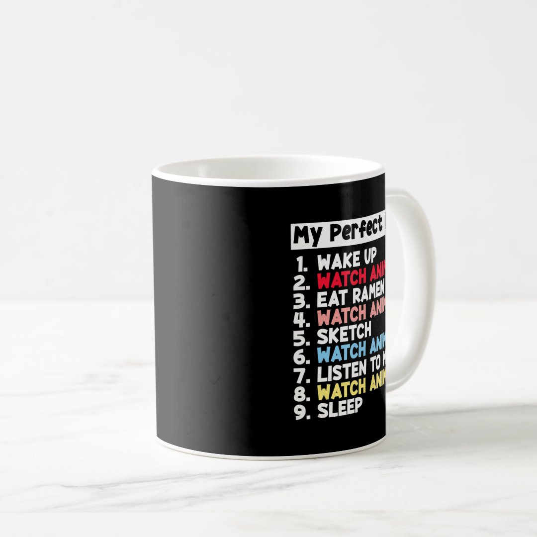 My Perfect Day Anime Merch Cute For Teens Girls Wo Coffee Mug Anime Kupa Bardak Modern Anime Baskılı Kupa