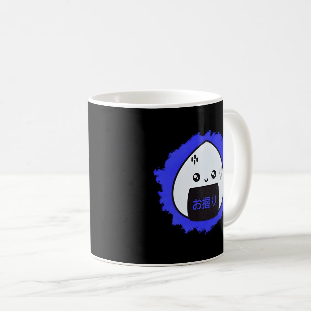 Onigiri Japanese Rice Ball Kawaii Anime Aesthetic  Coffee Mug Anime Kupa Bardak Modern Anime Baskılı Kupa