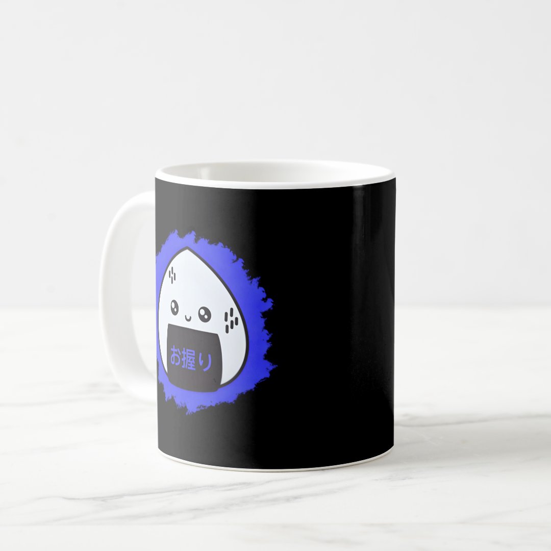Onigiri Japanese Rice Ball Kawaii Anime Aesthetic  Coffee Mug Anime Kupa Bardak Modern Anime Baskılı Kupa