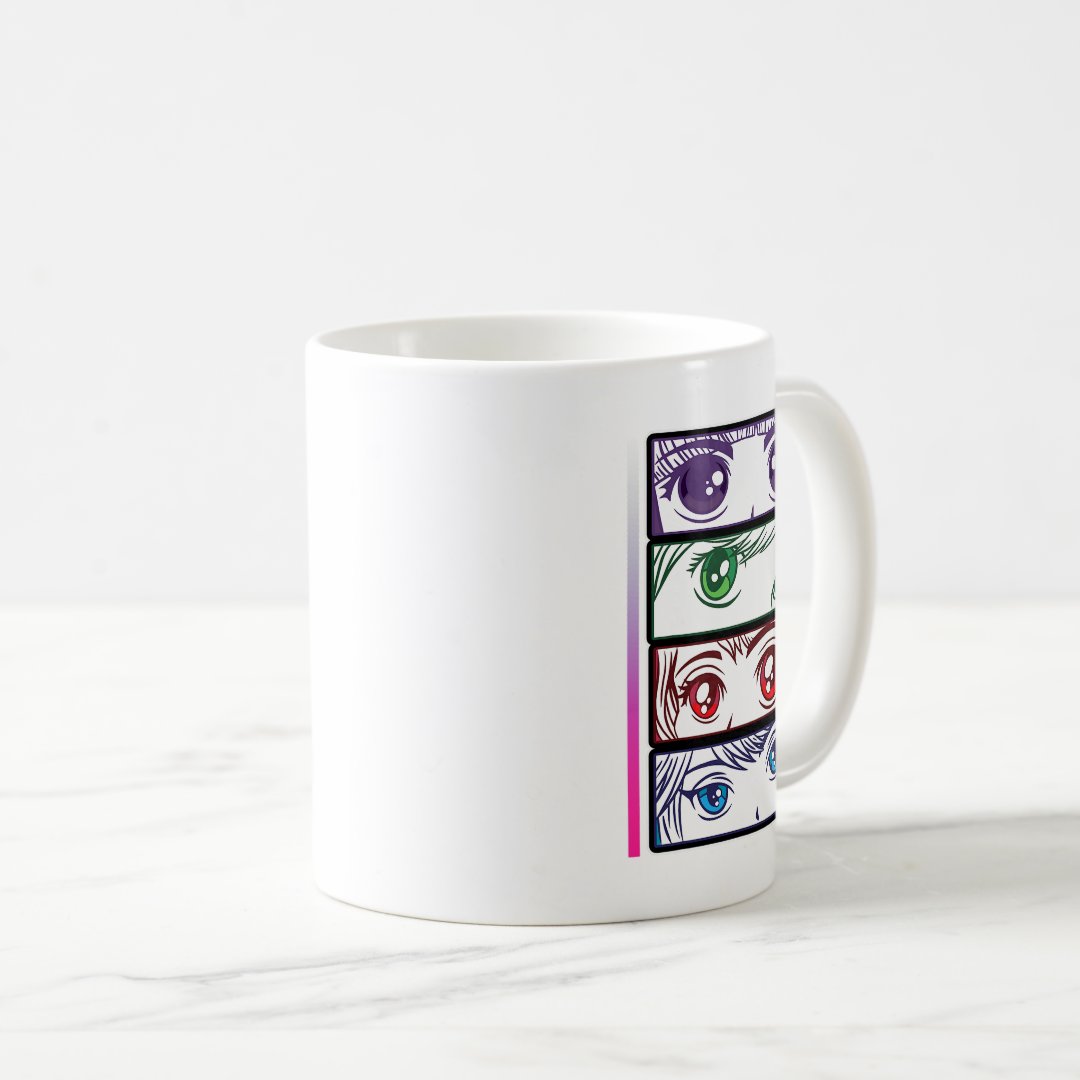 Otaku Anime Eyes Otaku Weeb Waifu Cute Girls 1 Coffee Mug Anime Kupa Bardak Modern Anime Baskılı Kupa