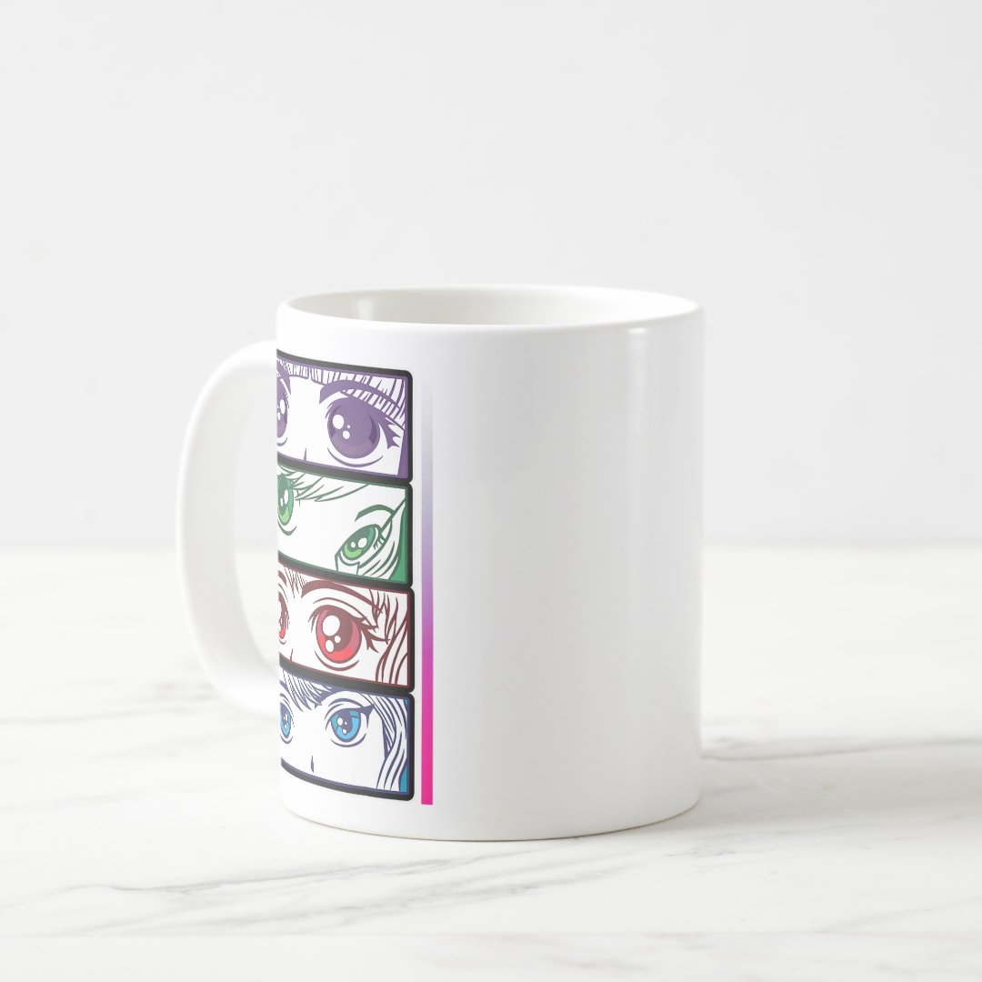 Otaku Anime Eyes Otaku Weeb Waifu Cute Girls 1 Coffee Mug Anime Kupa Bardak Modern Anime Baskılı Kupa