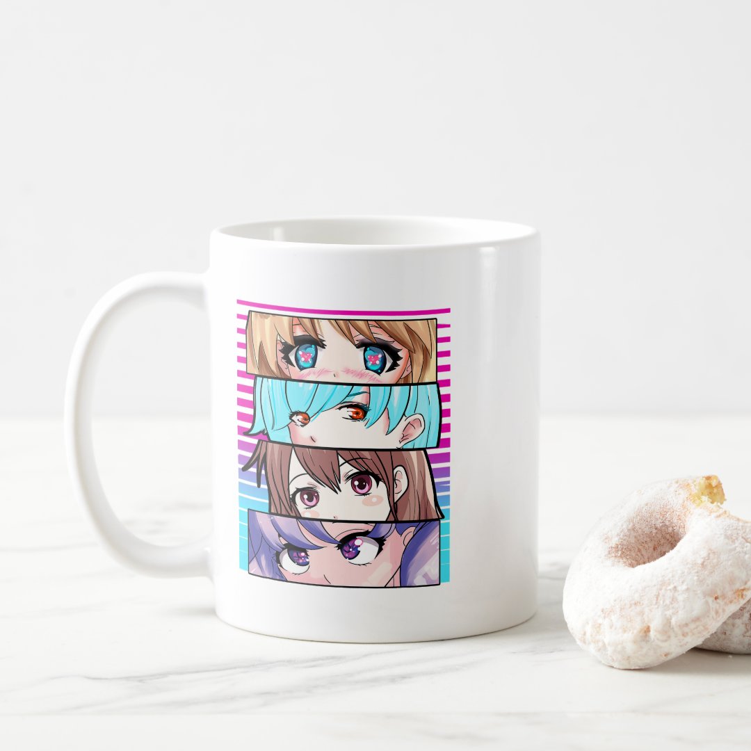 Otaku Anime Eyes Otaku Weeb Waifu Cute Girls Coffee Mug Anime Kupa Bardak Modern Anime Baskılı Kupa