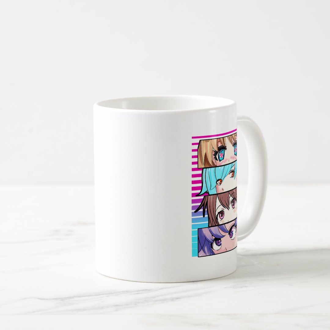Otaku Anime Eyes Otaku Weeb Waifu Cute Girls Coffee Mug Anime Kupa Bardak Modern Anime Baskılı Kupa