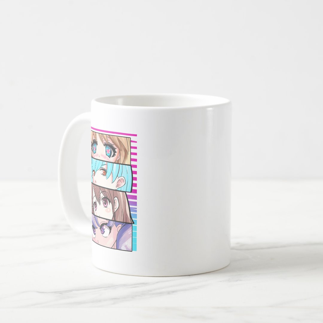 Otaku Anime Eyes Otaku Weeb Waifu Cute Girls Coffee Mug Anime Kupa Bardak Modern Anime Baskılı Kupa