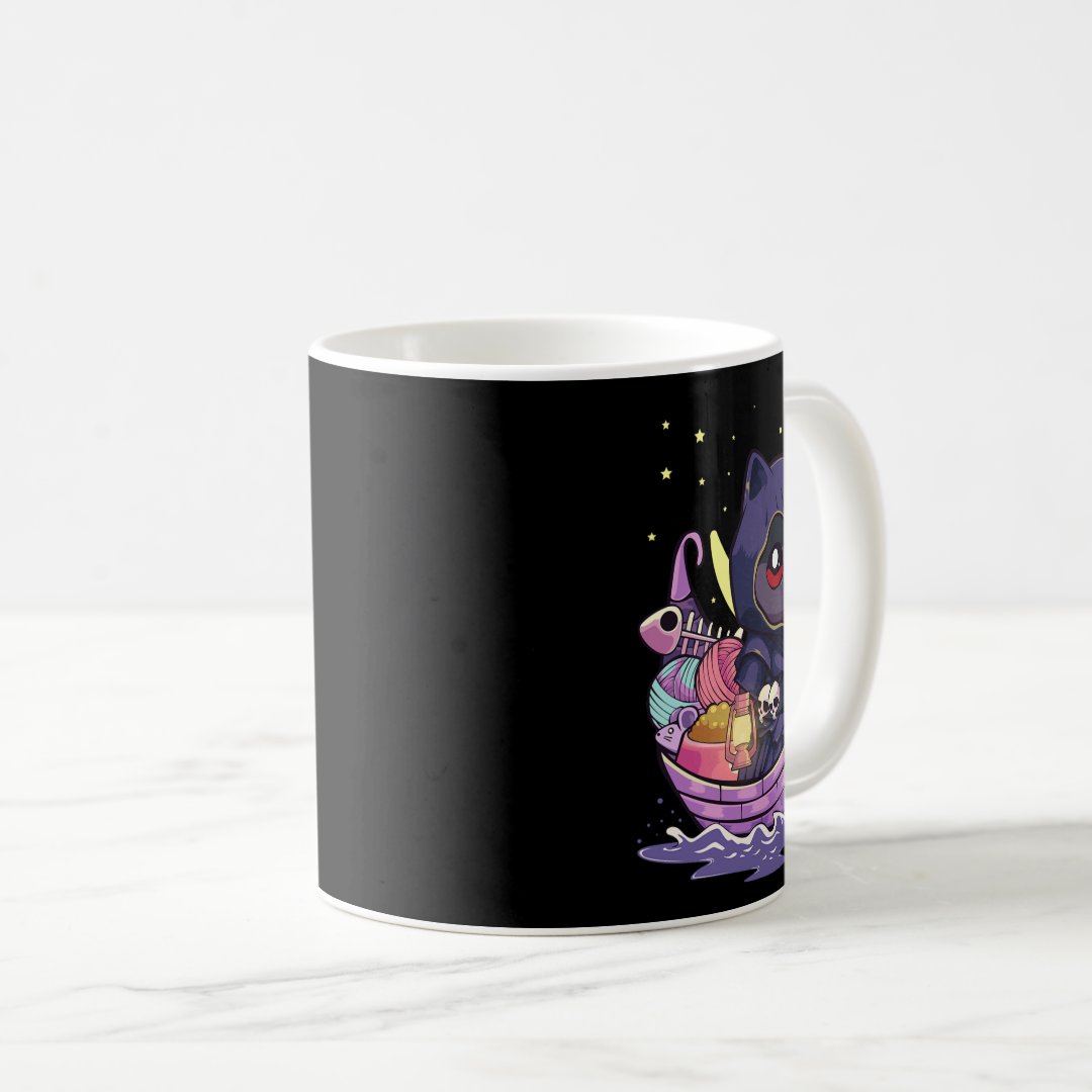 Pastel Goth Kawaii Anime Ferryman Cat With Yarn Cr Coffee Mug Anime Kupa Bardak Modern Anime Baskılı Kupa