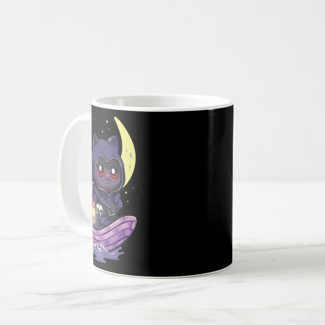 Pastel Goth Kawaii Anime Ferryman Cat With Yarn Cr Coffee Mug Anime Kupa Bardak Modern Anime Baskılı Kupa