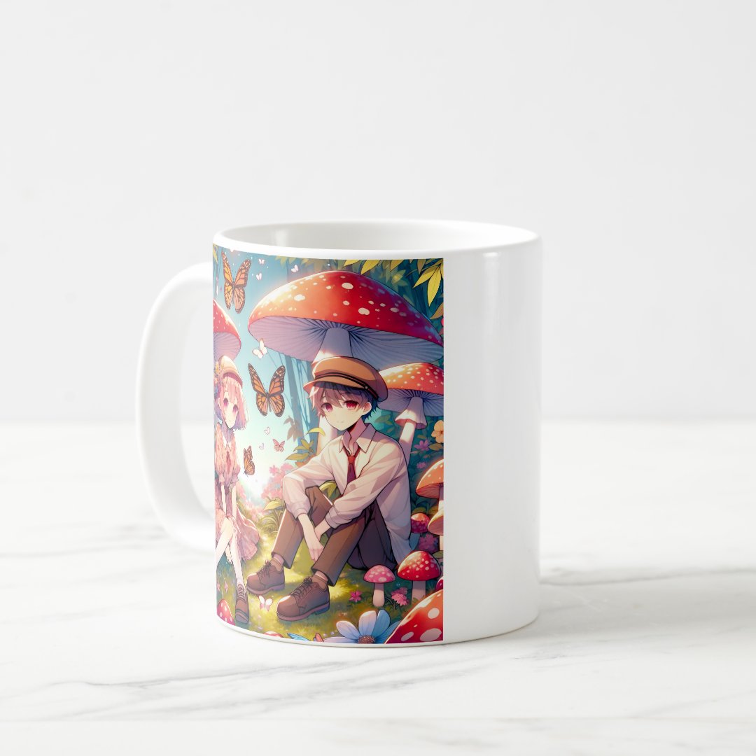 Personalised Romantic Anime Couple  Coffee Mug Anime Kupa Bardak Modern Anime Baskılı Kupa
