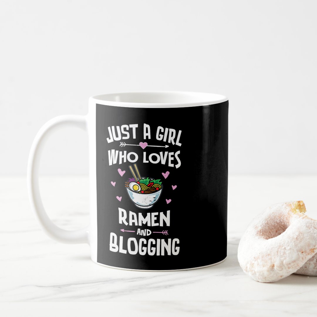 Ramen And Blogging Anime Gift for Girls Women Coffee Mug Anime Kupa Bardak Modern Anime Baskılı Kupa
