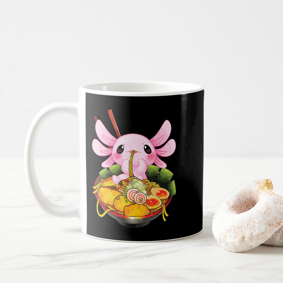 Ramen Axolotl Kawaii Anime Japanese Food Gift Girl Coffee Mug Anime Kupa Bardak Modern Anime Baskılı Kupa