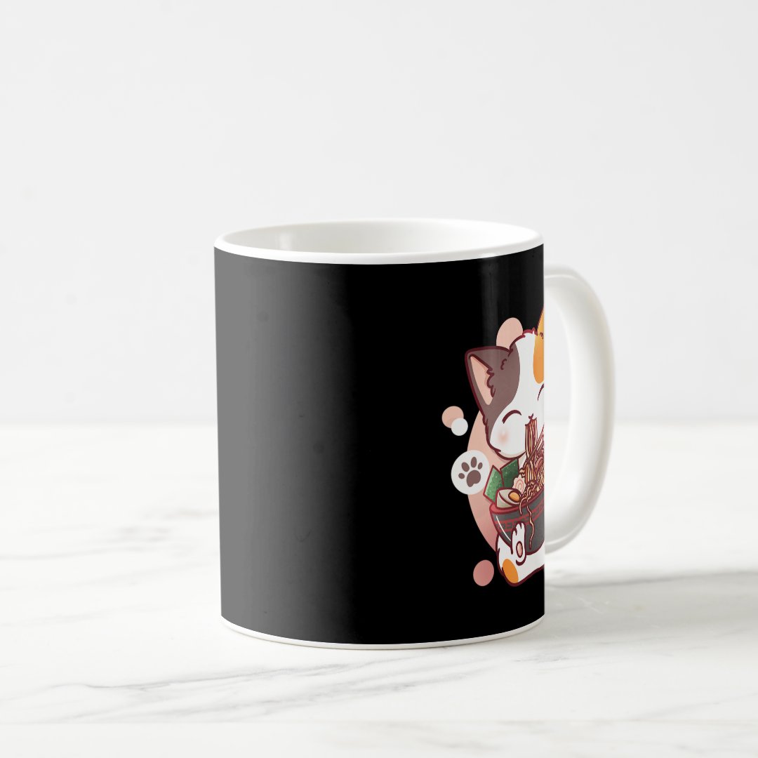 Ramen Cat Anime Bowl Kawaii Neko Japanese  Coffee Mug Anime Kupa Bardak Modern Anime Baskılı Kupa