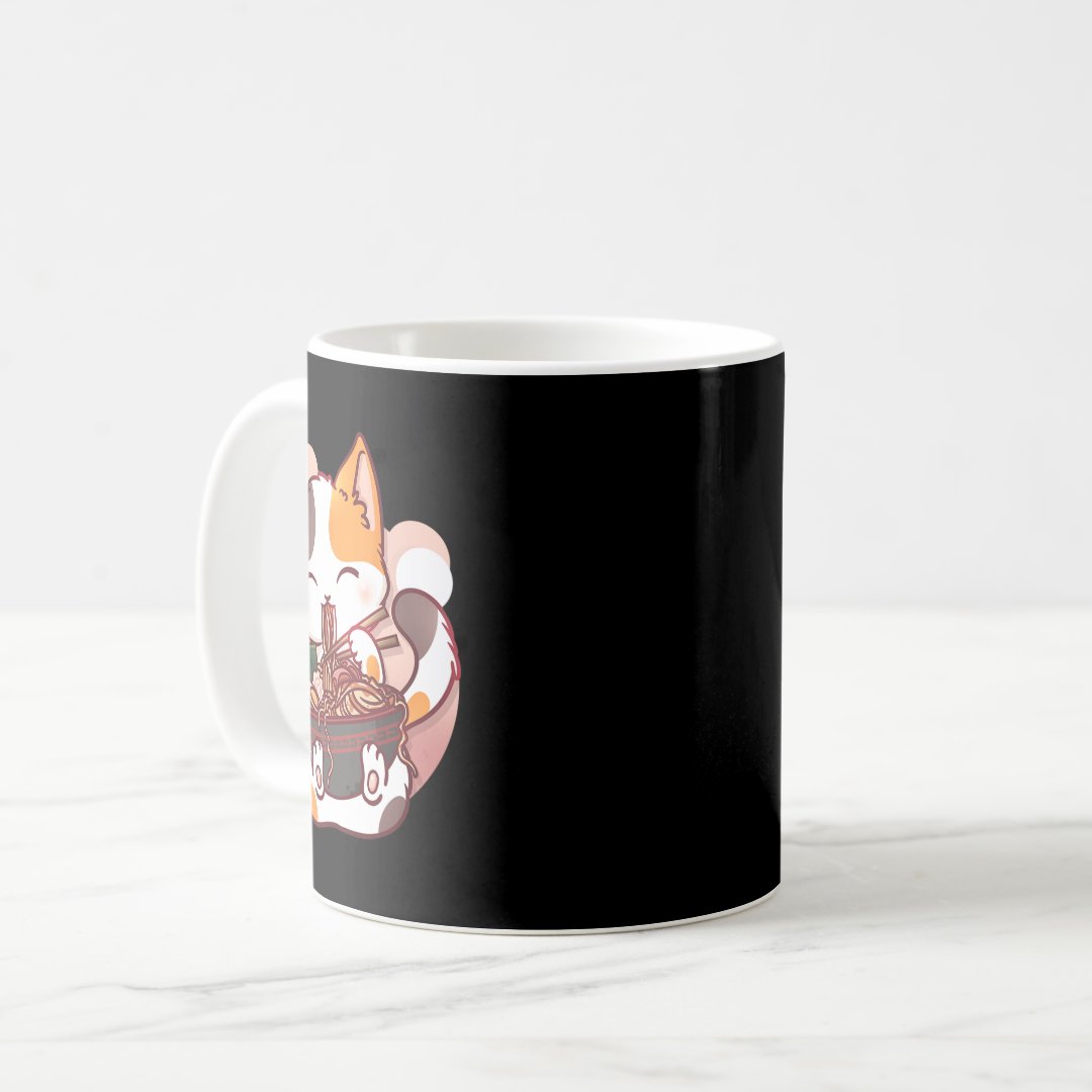 Ramen Cat Anime Bowl Kawaii Neko Japanese  Coffee Mug Anime Kupa Bardak Modern Anime Baskılı Kupa
