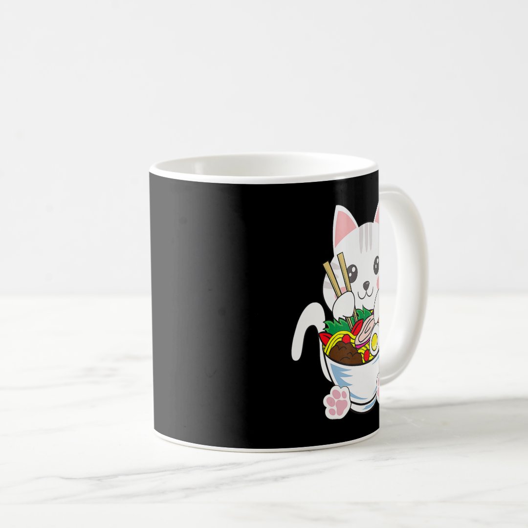 Ramen Cat Anime Bowl Kawaii Neko Japanese Food Gir Coffee Mug Anime Kupa Bardak Modern Anime Baskılı Kupa