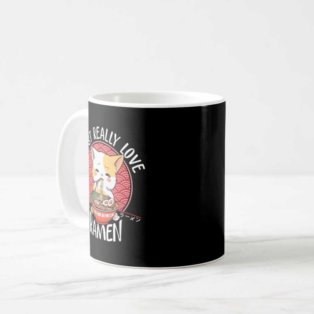 Ramen Cat Anime Kawaii Japanese Gift Girls Officia Coffee Mug Anime Kupa Bardak Modern Anime Baskılı Kupa