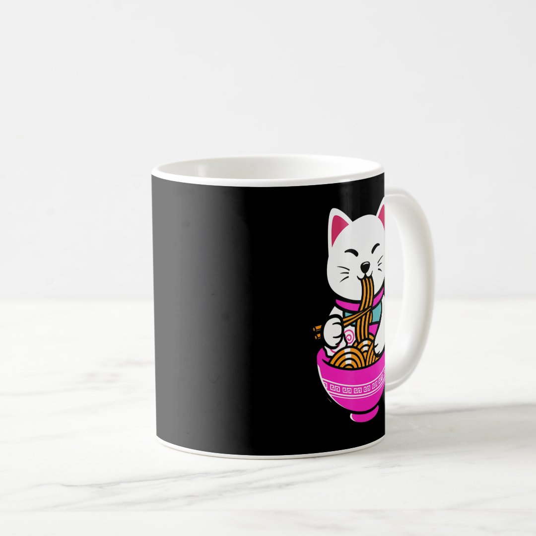 Ramen Cat Anime Neko Gift Kawaii  Coffee Mug Anime Kupa Bardak Modern Anime Baskılı Kupa
