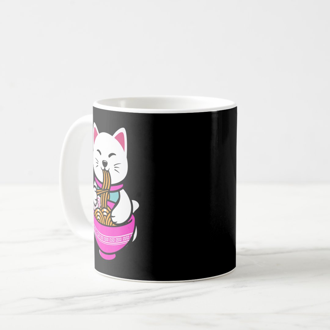 Ramen Cat Anime Neko Gift Kawaii  Coffee Mug Anime Kupa Bardak Modern Anime Baskılı Kupa