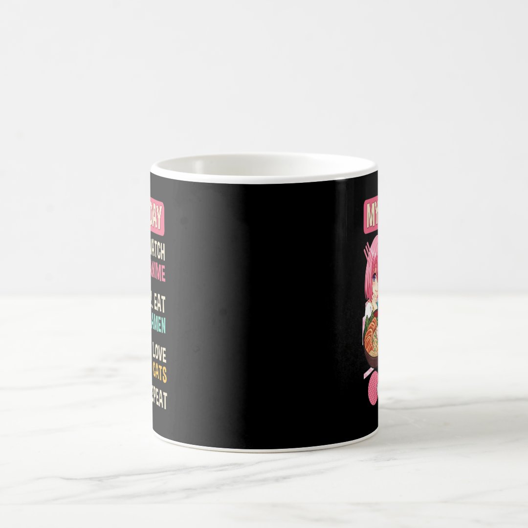 Ramen Cat Kawaii Anime Japanese Food Girls Officia Coffee Mug Anime Kupa Bardak Modern Anime Baskılı Kupa