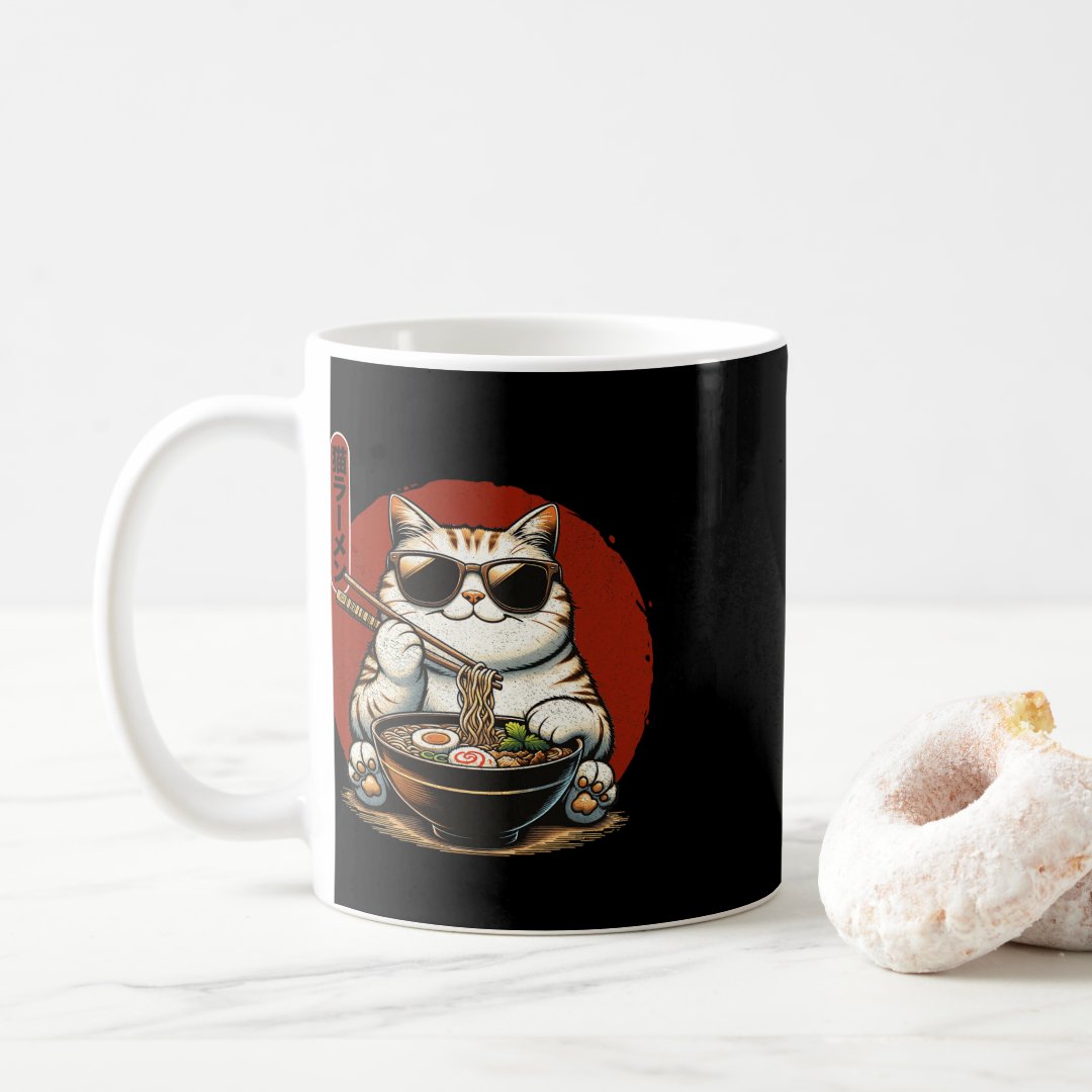 Ramen Cat Kawaii Anime Japanese Kawaii Neko 1  Coffee Mug Anime Kupa Bardak Modern Anime Baskılı Kupa