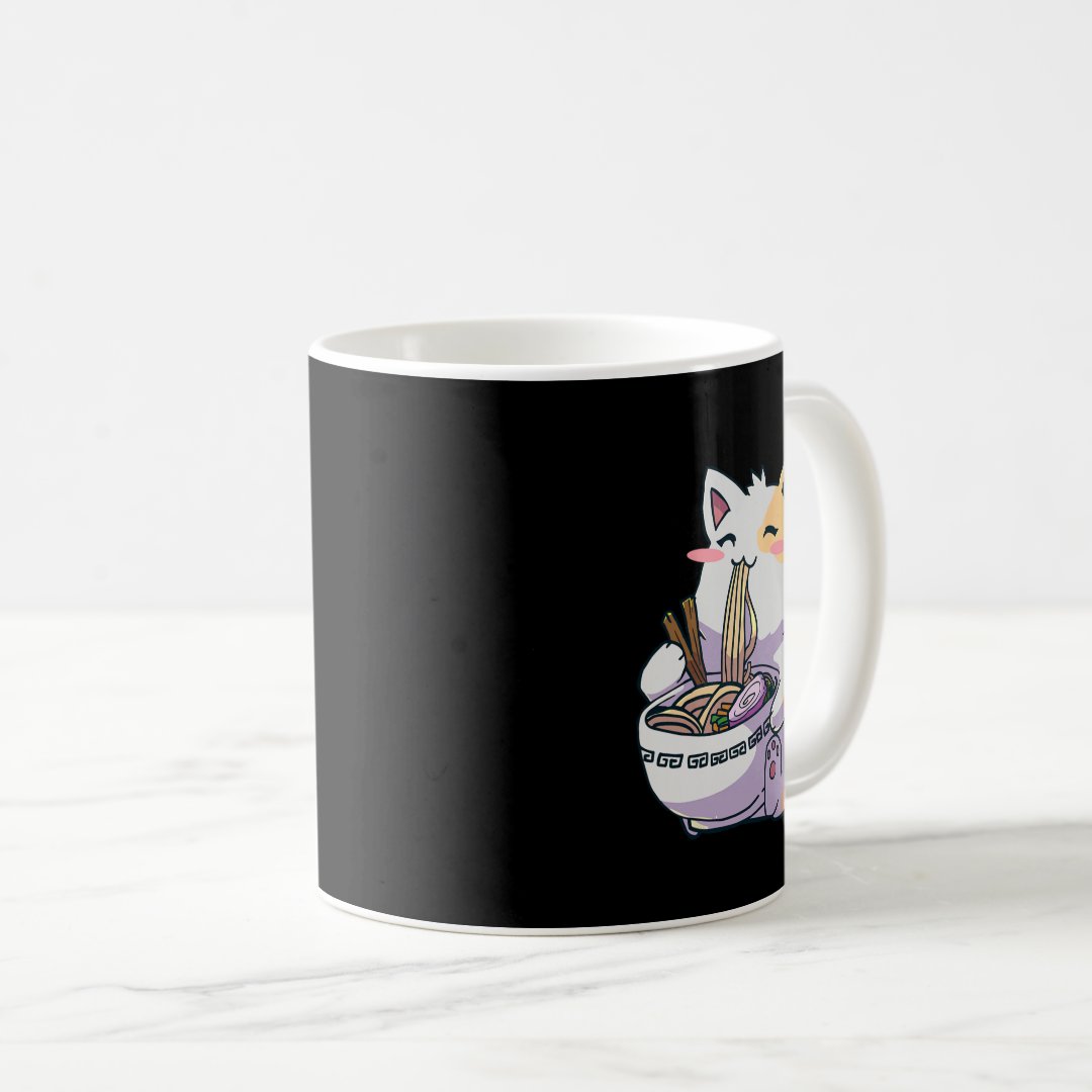 Ramen Cat Kawaii Anime Japanese Kawaii Neko  Coffee Mug Anime Kupa Bardak Modern Anime Baskılı Kupa