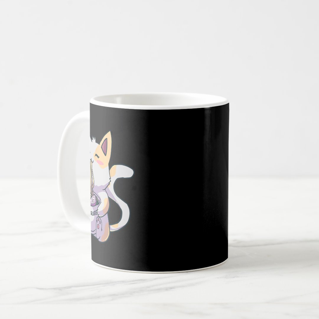 Ramen Cat Kawaii Anime Japanese Kawaii Neko  Coffee Mug Anime Kupa Bardak Modern Anime Baskılı Kupa