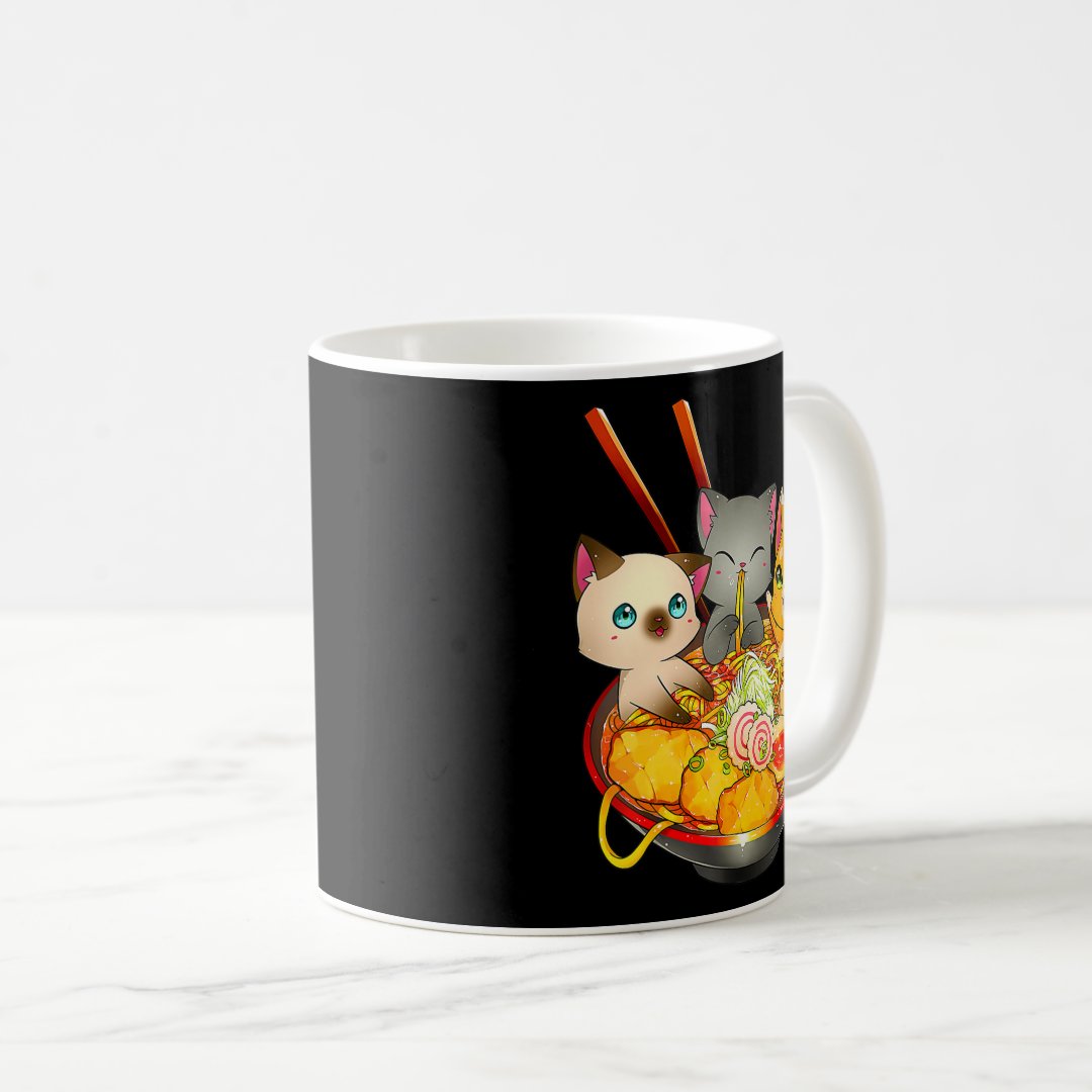 Ramen Cat Kawaii Neko Anime Otaku Cats Japanese No Coffee Mug Anime Kupa Bardak Modern Anime Baskılı Kupa