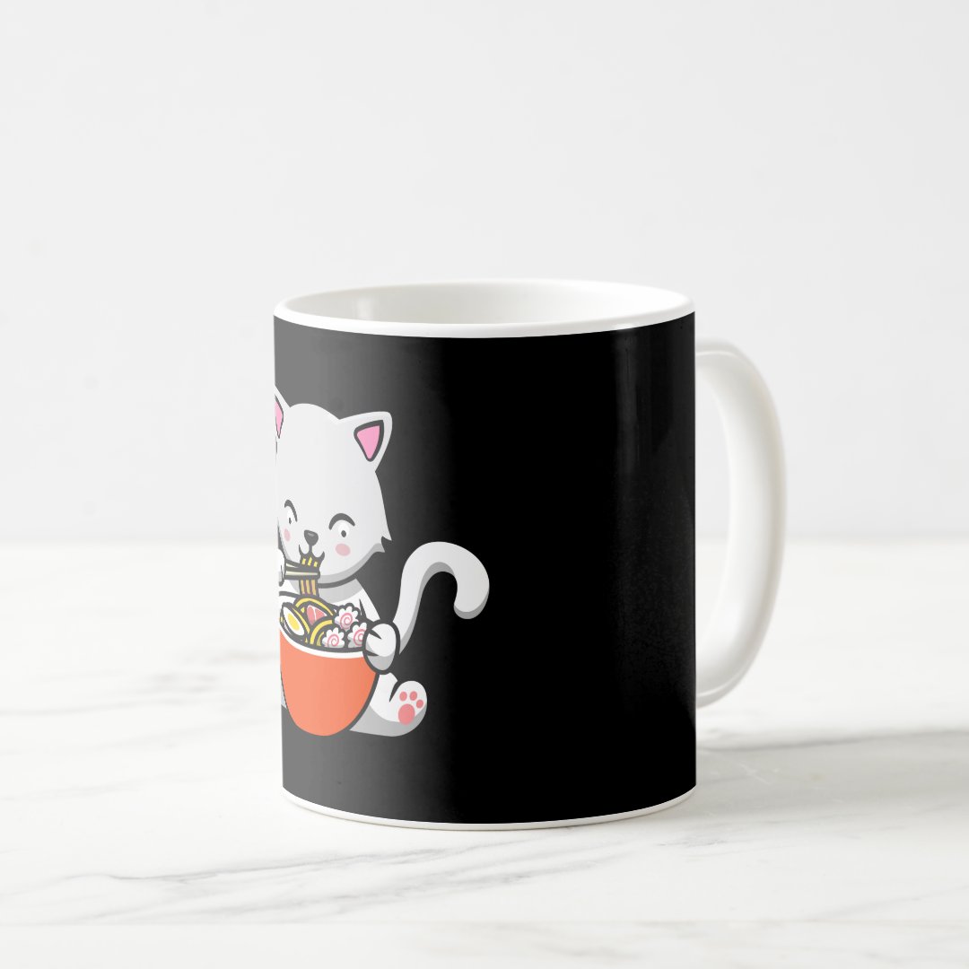 Ramen Cat Kawaii Sushi Anime Japanese Gift Coffee Mug Anime Kupa Bardak Modern Anime Baskılı Kupa