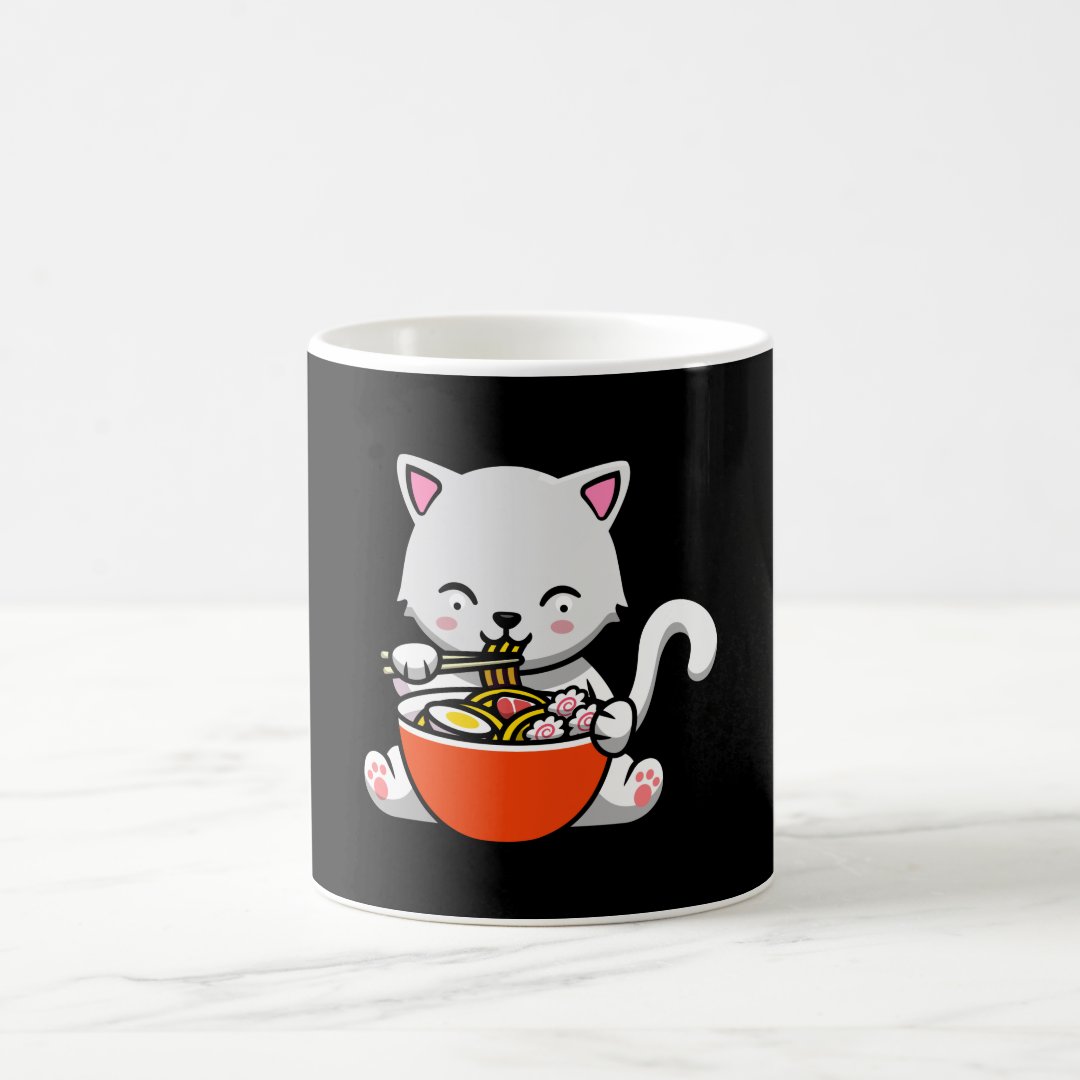 Ramen Cat Kawaii Sushi Anime Japanese Gift Coffee Mug Anime Kupa Bardak Modern Anime Baskılı Kupa